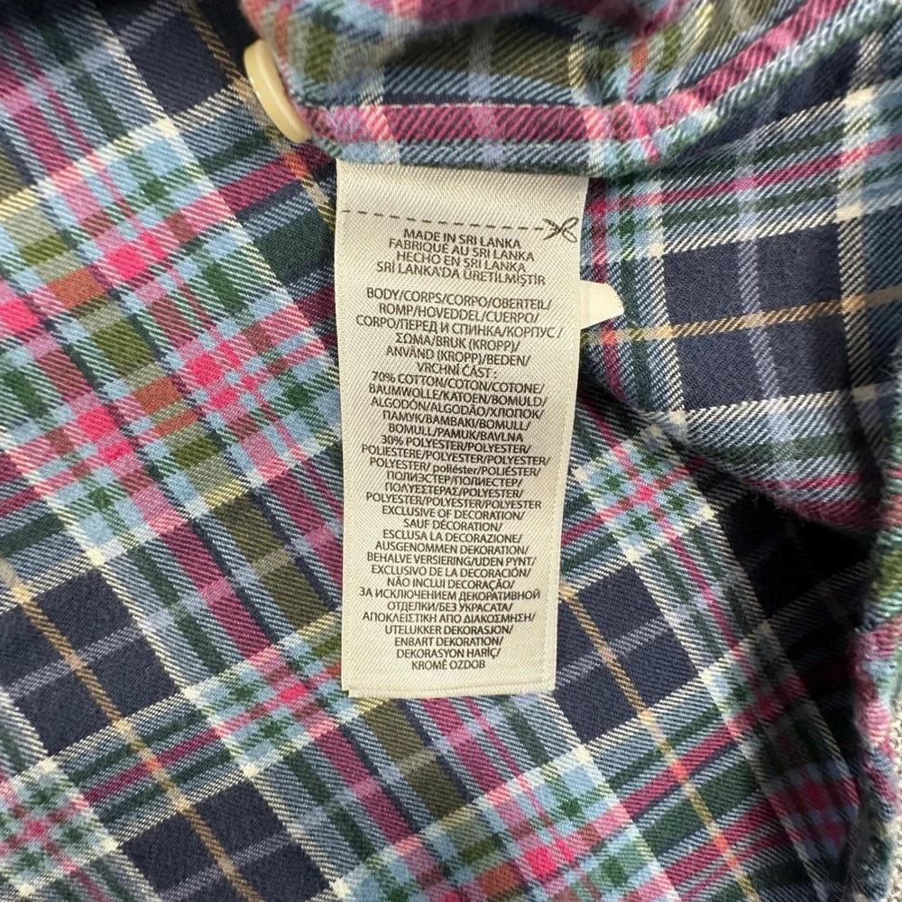 Polo Ralph Lauren Performance Flannel Mens‎ XL Navy Pink Plaid Classic Fit Shirt